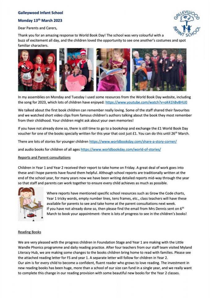 Newsletter 13th March 2023